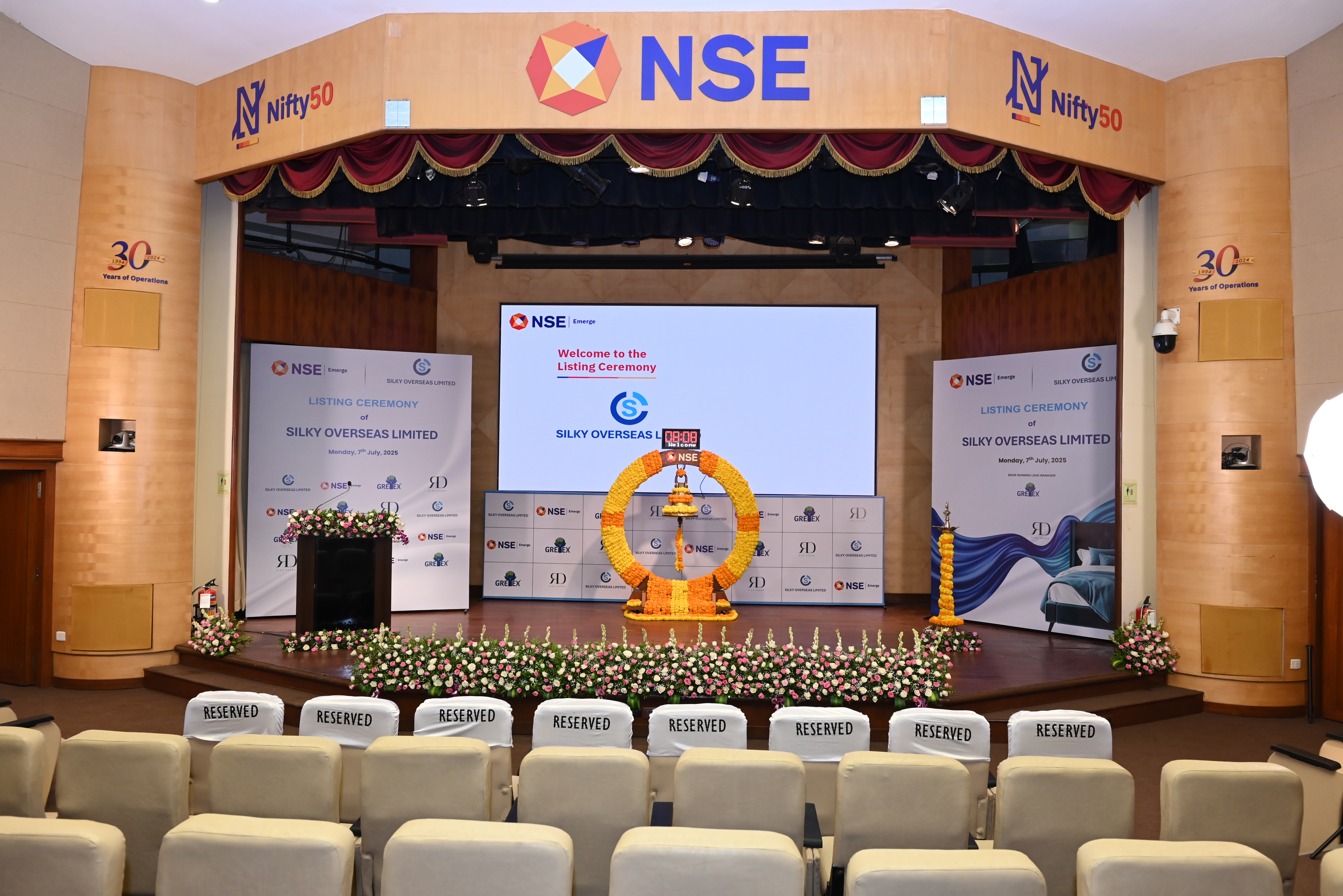 Silky Overseas Limited Listing Ceremony Photos