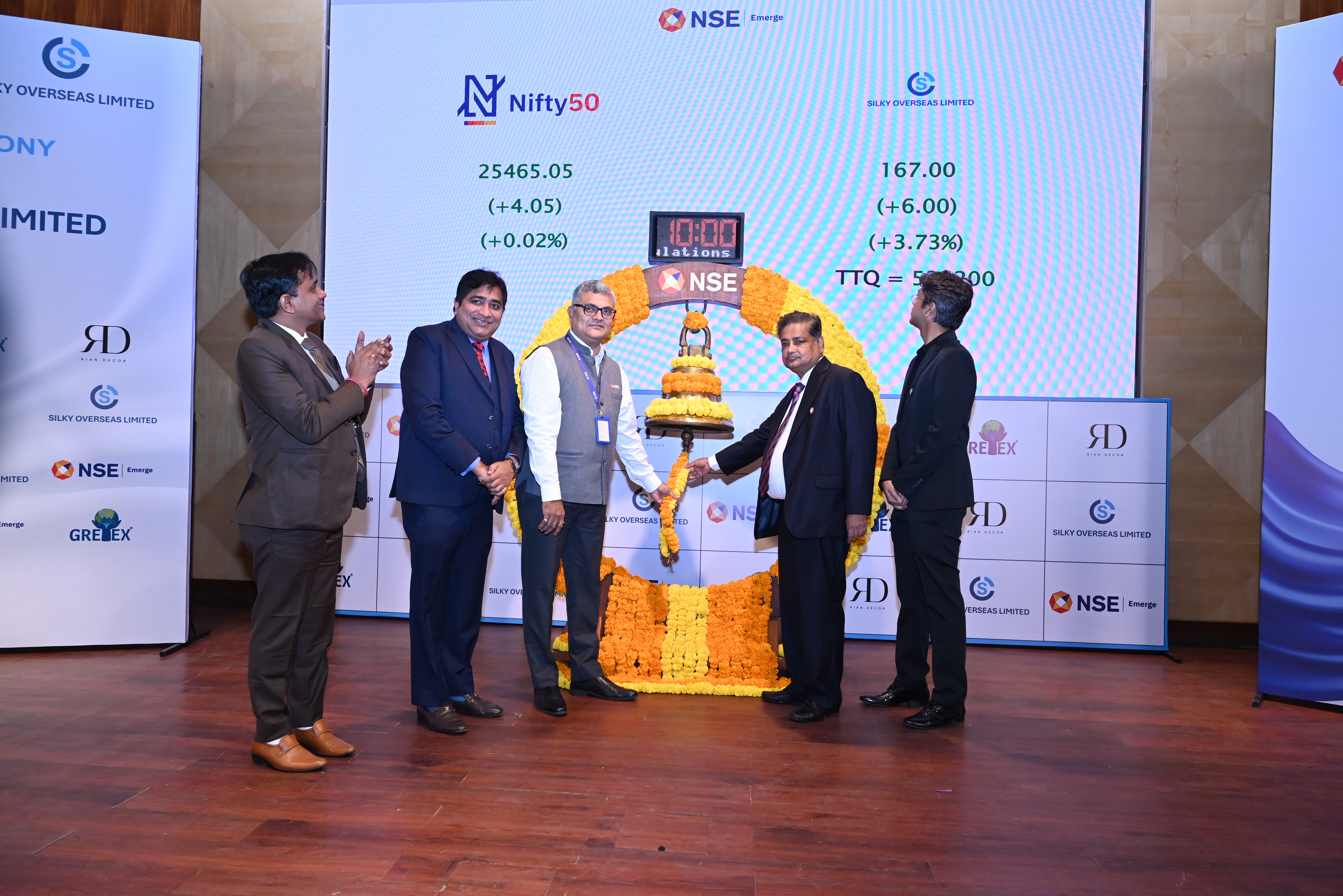 Silky Overseas Limited Listing Ceremony Photos